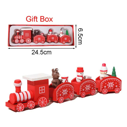 HolidayExpress Christmas Train Decoration | Classic Wooden Mantel & Table Decor