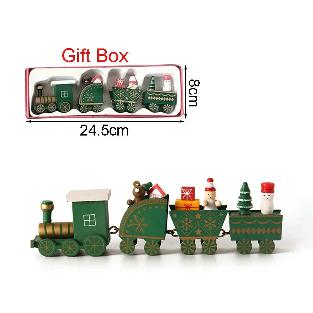HolidayExpress Christmas Train Decoration | Classic Wooden Mantel & Table Decor