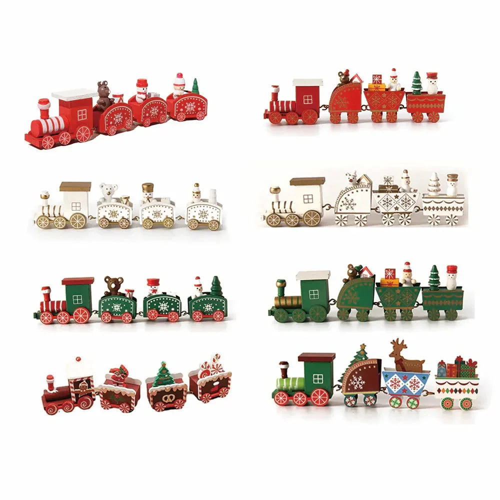 HolidayExpress Christmas Train Decoration | Classic Wooden Mantel & Table Decor