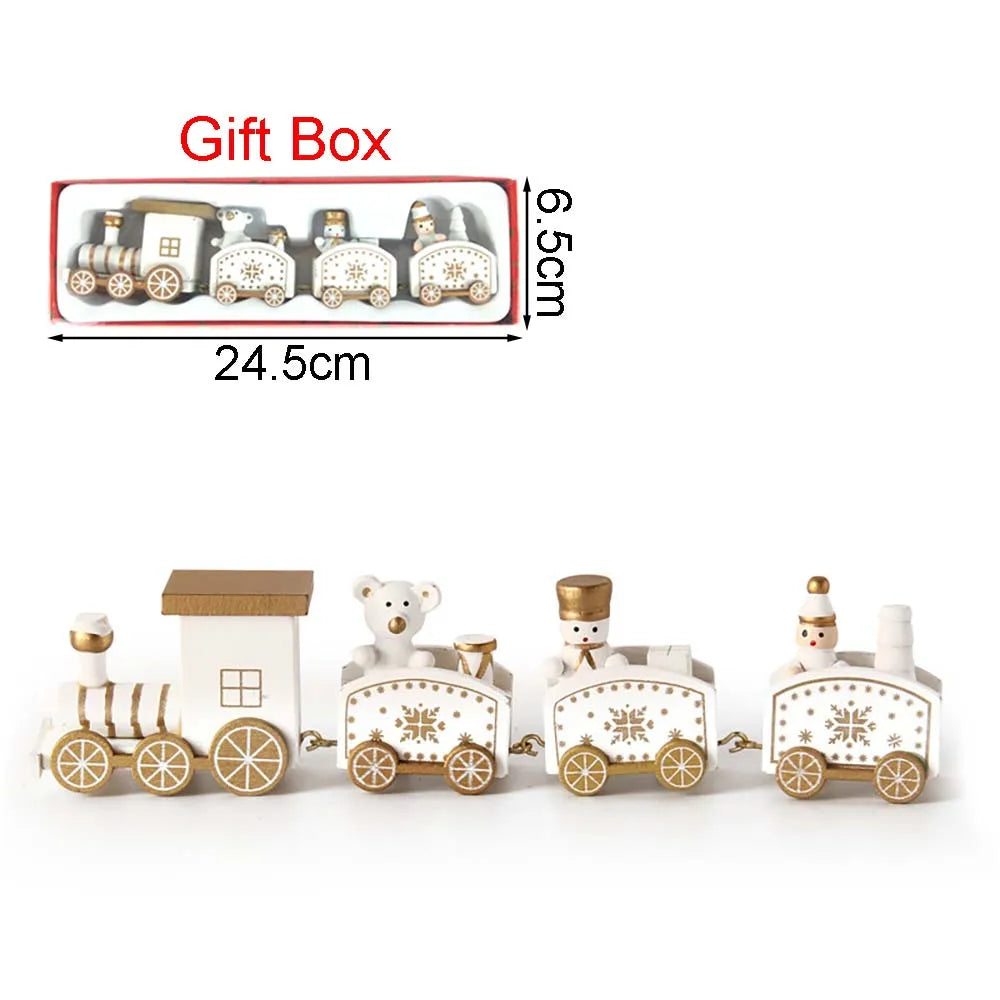 HolidayExpress Christmas Train Decoration | Classic Wooden Mantel & Table Decor