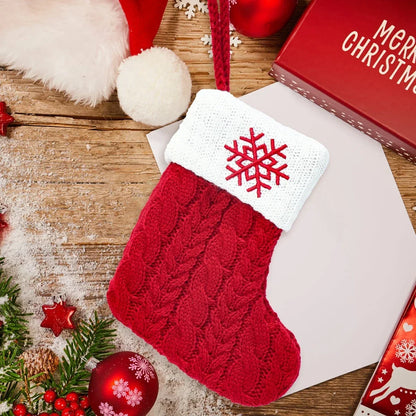 Knitted Snowflake Christmas Stocking
