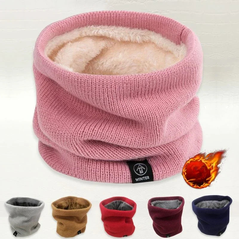 Ultra-Warm Winter Snood Scarf – Unisex Knitted Neck Warmer & Full Face Mask with Plush Lining